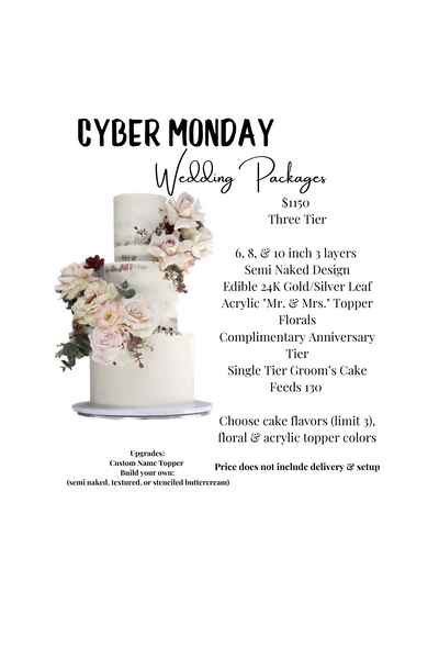 CYBER MONDAY Three Tier Wedding Package Thee Bougie Baker